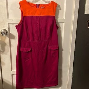 Target, Medina, size 14 magenta and orange color blocked 60s Mod dress.